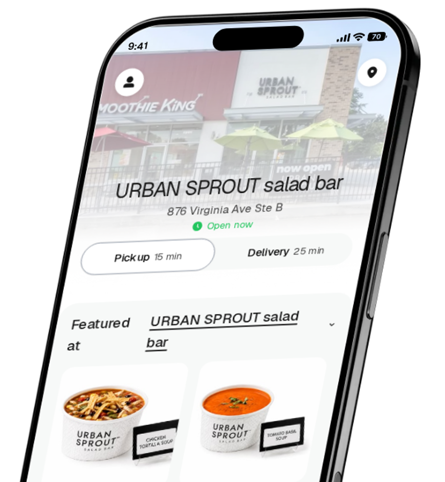 URBAN SPROUT salad bar app preview