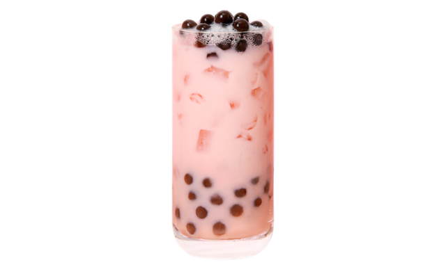 Strawberry Boba Milk Tea.