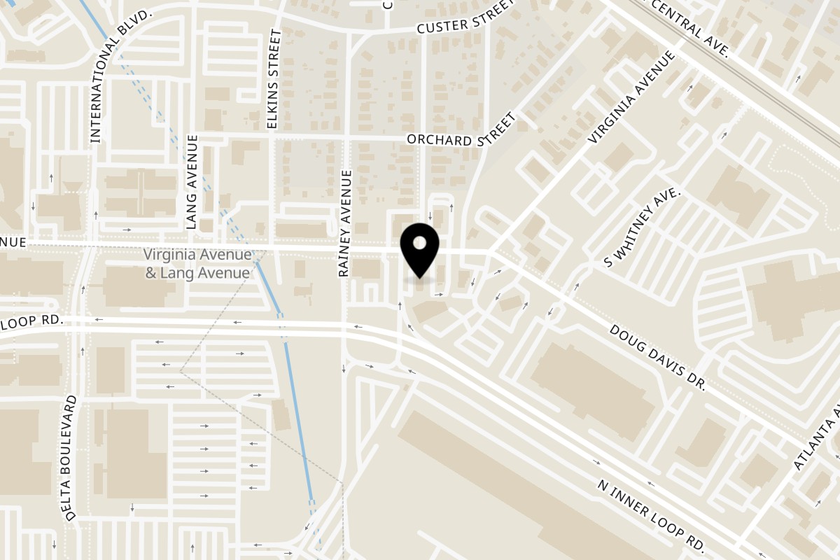 Map showing the location of URBAN SPROUT salad bar on 876 Virginia Ave Ste B in Atlanta